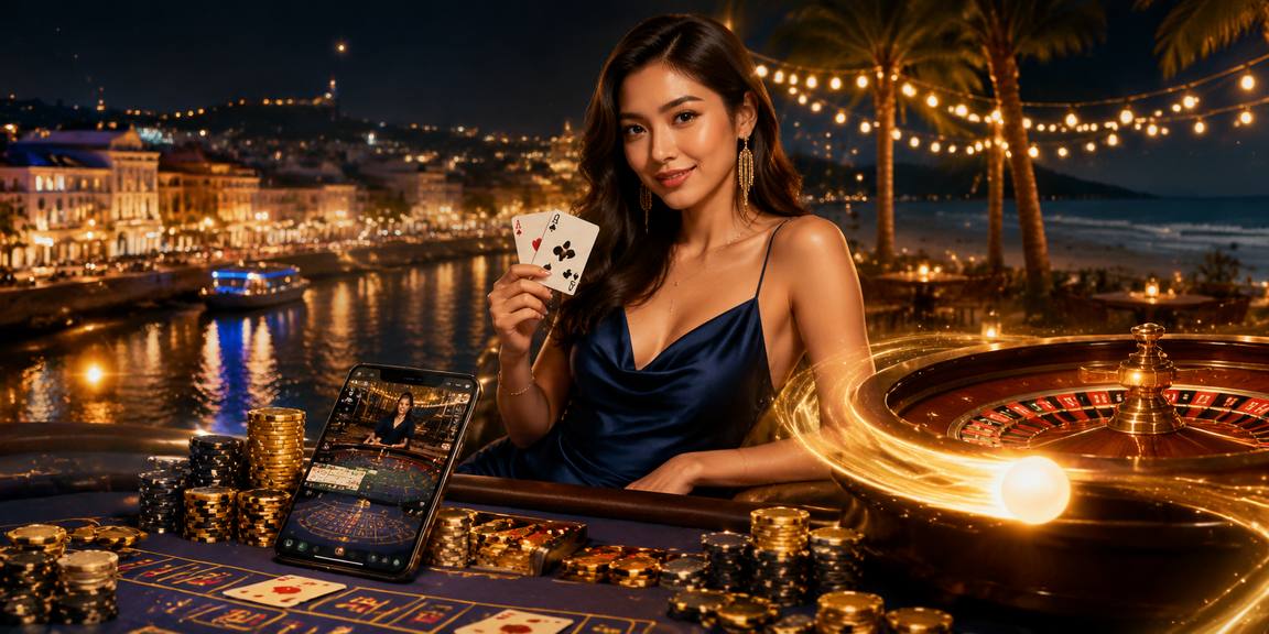 Meja Baccarat, Blackjack, Roulette — Streaming Langsung ke Akun Anda